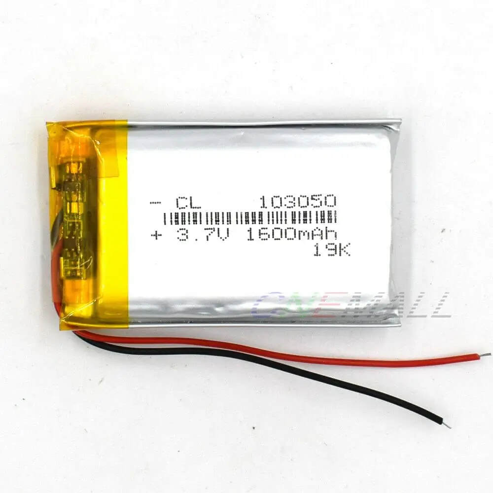 Jeada 1PC 103050 3.7V 1600mAh Polymer Lipo Battery with PCM Rechargeable Battery