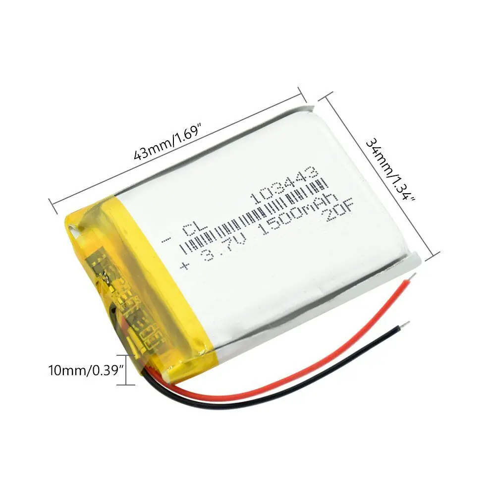 1PC 103040 3.7V 1200mAh Polymer Battery with PCM Rechargeable Battery
