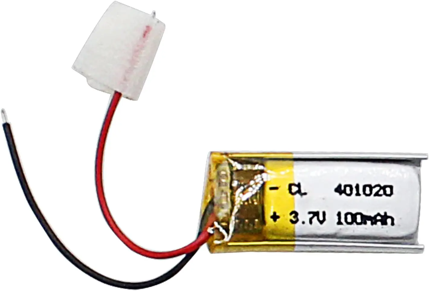 2PCS 3.7V 100mAh Polymer Rechargeable Li Battery Stable with PCM 401020