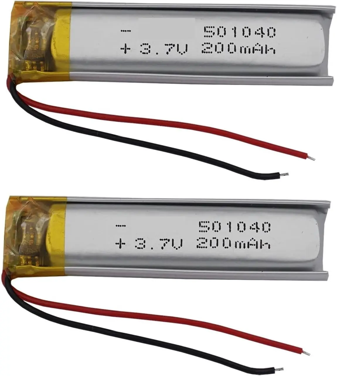 Jeada  2PC 501040 3.7V 200mAh Polymer Lipo Battery with PCM Rechargeable Battery