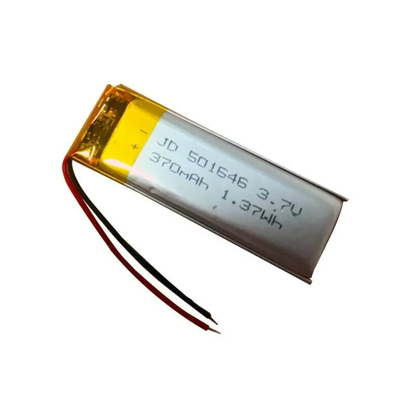 Jeada 2PCS 501646 3.7V 370mAh Polymer Battery with PCM Rechargeable Battery