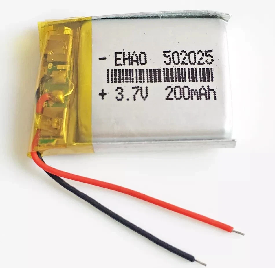 Jeada 2PCS 502025 3.7V 200mAh Polymer Battery with PCM Rechargeable Battery