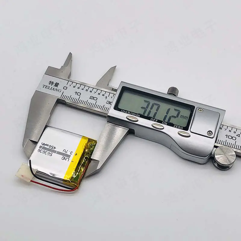 Jeada 2PCS 503030 3.7V 450mAh Polymer Battery with PCM Rechargeable Battery