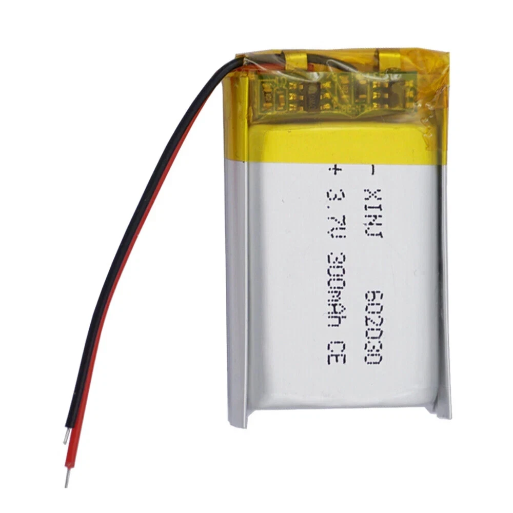 Jeada 2PCS 602030 3.7V 300mAh Polymer Battery with PCM Rechargeable Battery