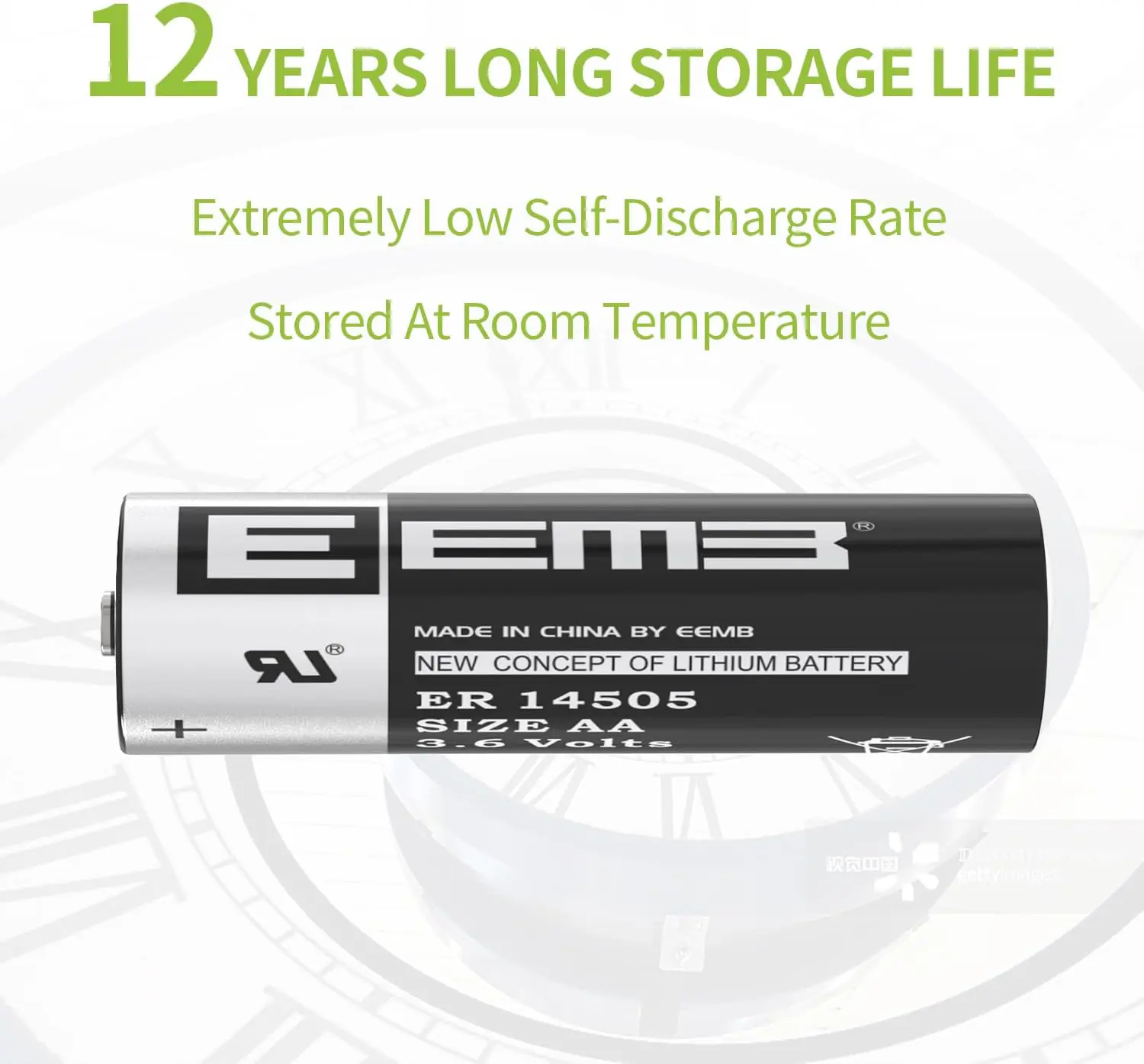 Jeada 2PCS EEMB ER14505 AA 3.6V 2700mAh Lithium Battery