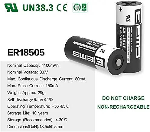 Jeada EEMB ER18505 AA 3.6V 4100mAh Lithium Battery