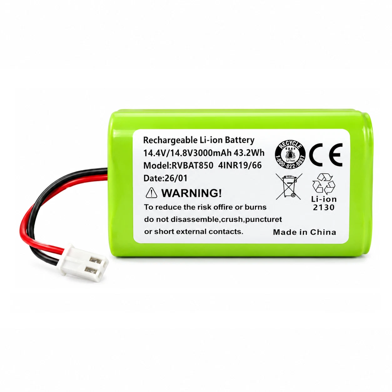 Replacement Li-Ion Battery 3000mAh RVBAT850 for Shark Robot Vacuum Cleaners